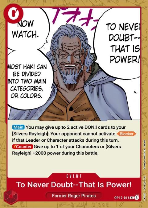 To Never Doubt--That Is Power!