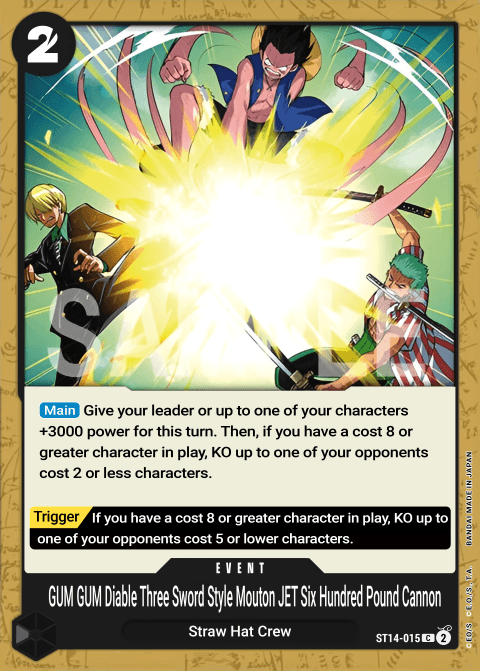 Gum-Gum Diable Three-Swords Style Mouten Jet Six Hundred Pound Phoenix Cannon